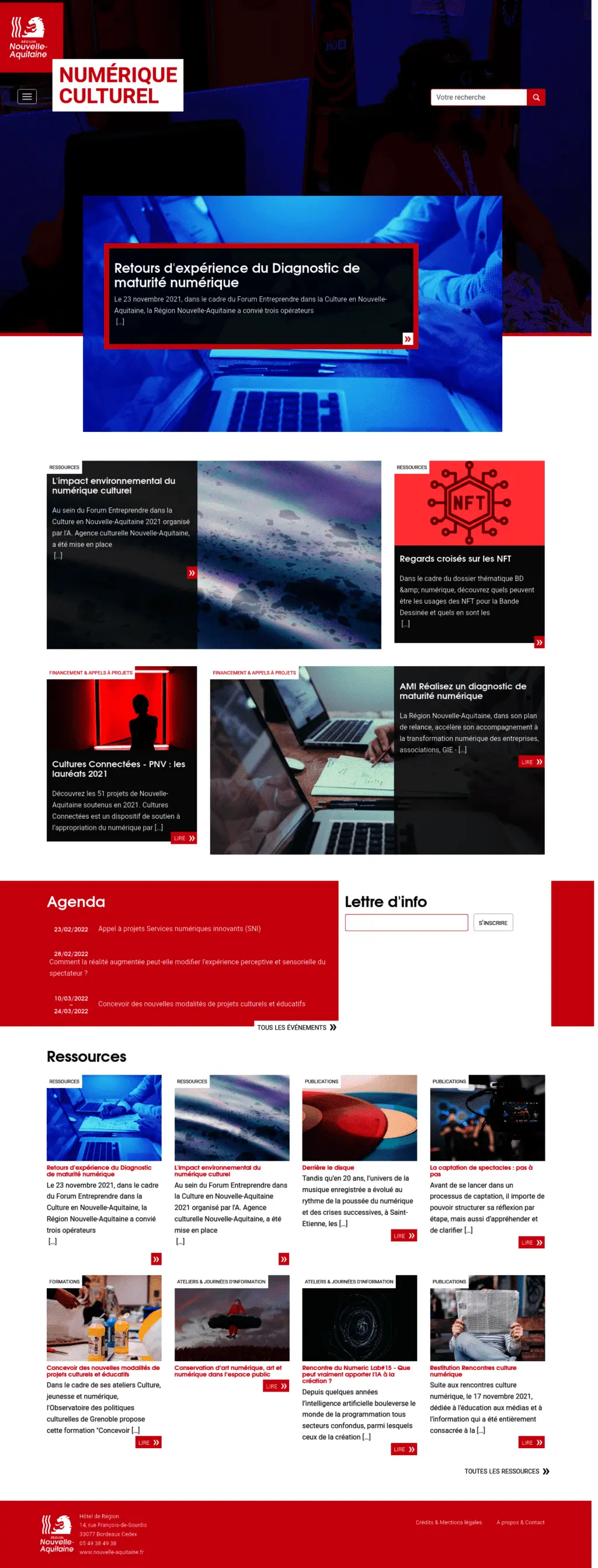 Page d'accueil du site numerique-culturel.fr
