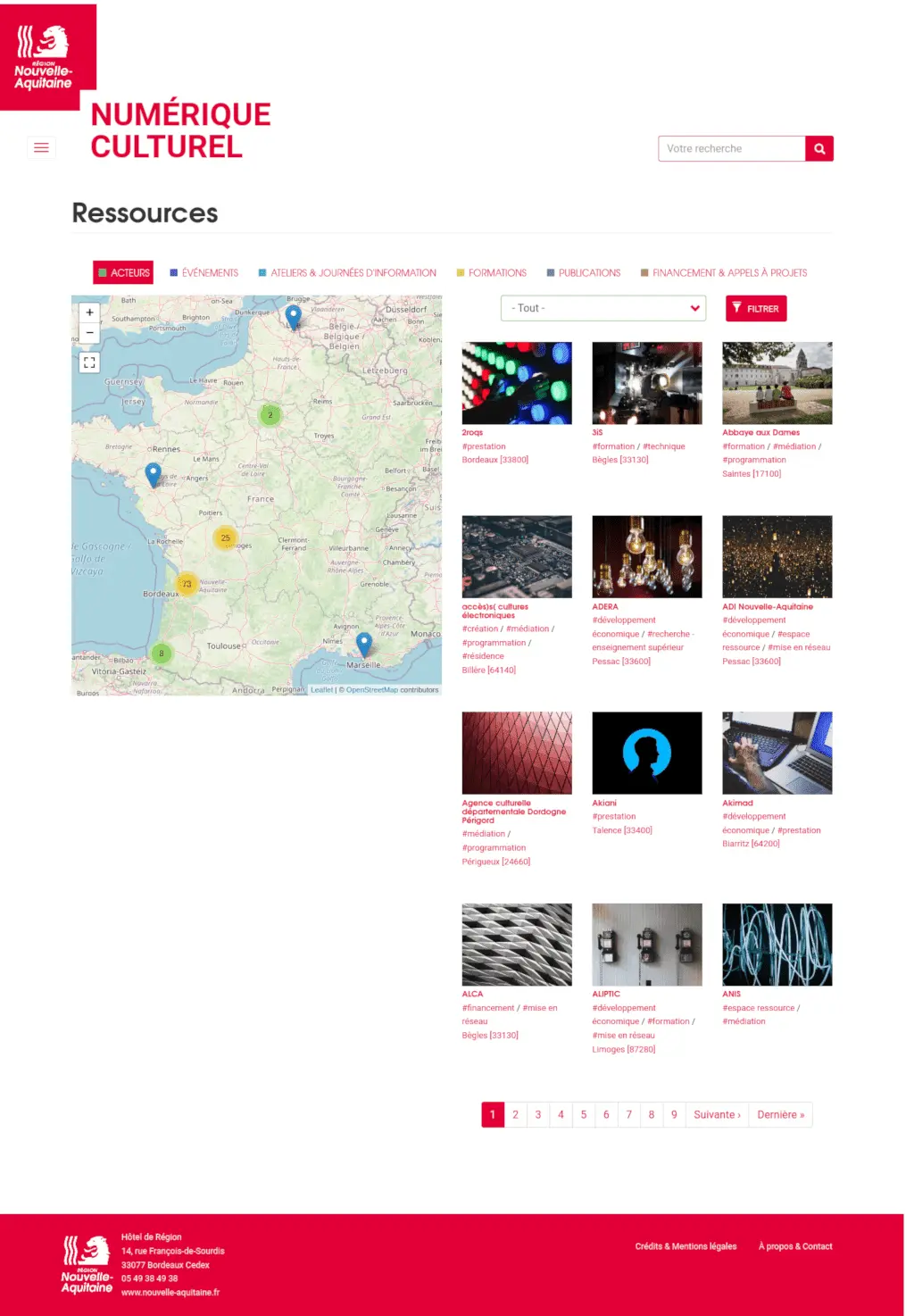 Page présentant les acteurs du numérique culturel sur le site numerique-culturel.fr